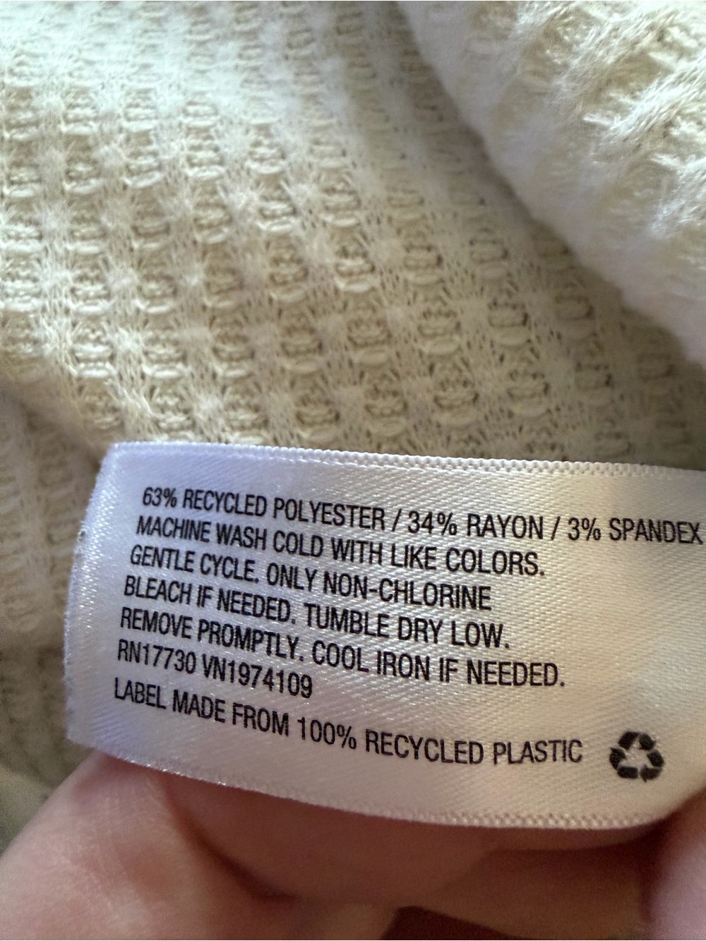 wild fable Cream Waffle-Knit Long Sleeve Tee - Picture 4 of 4